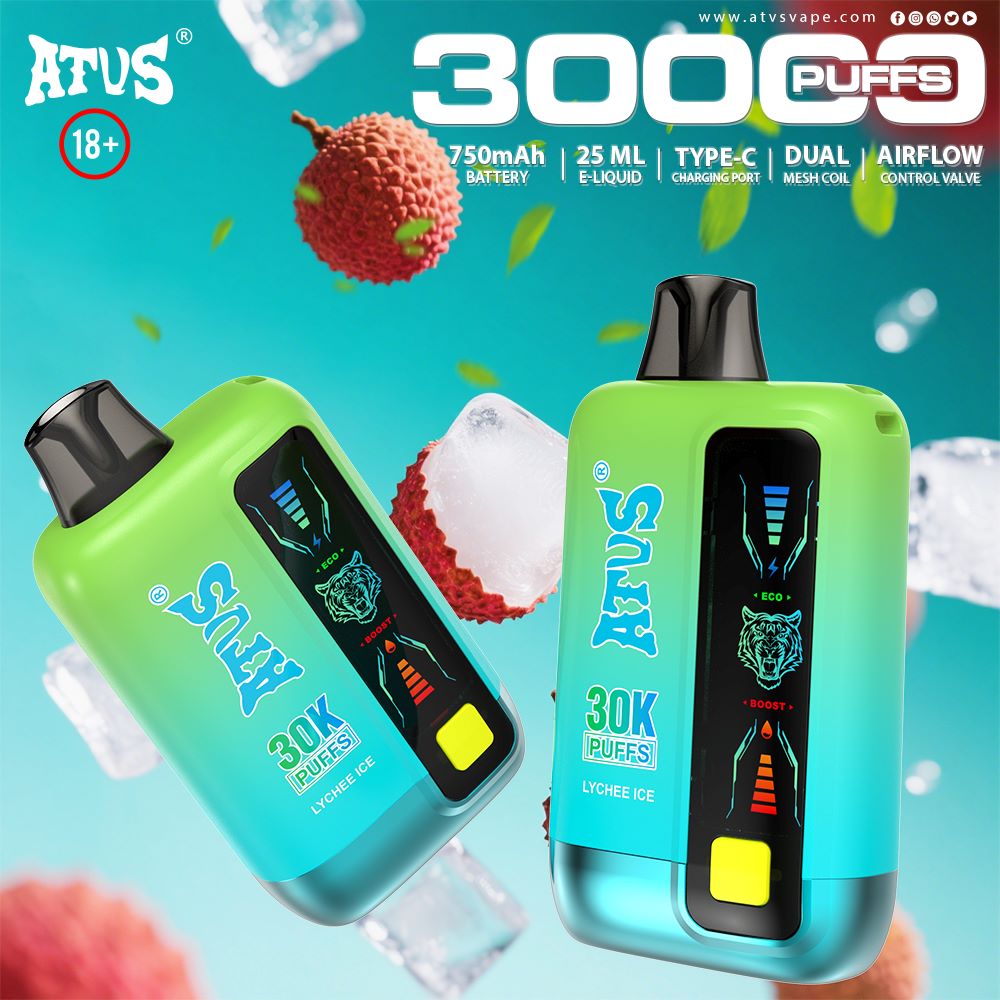 DE026 30000 Puffs Einweg Vape mit LED Display und regulierbarem Luftstrom ATVS Vape