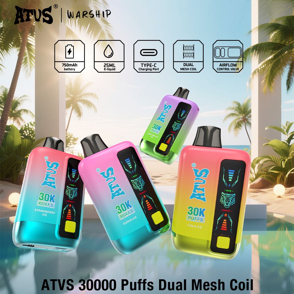 DE026 30000 Puffs Einweg Vape mit LED Display und regulierbarem Luftstrom ATVS Vape