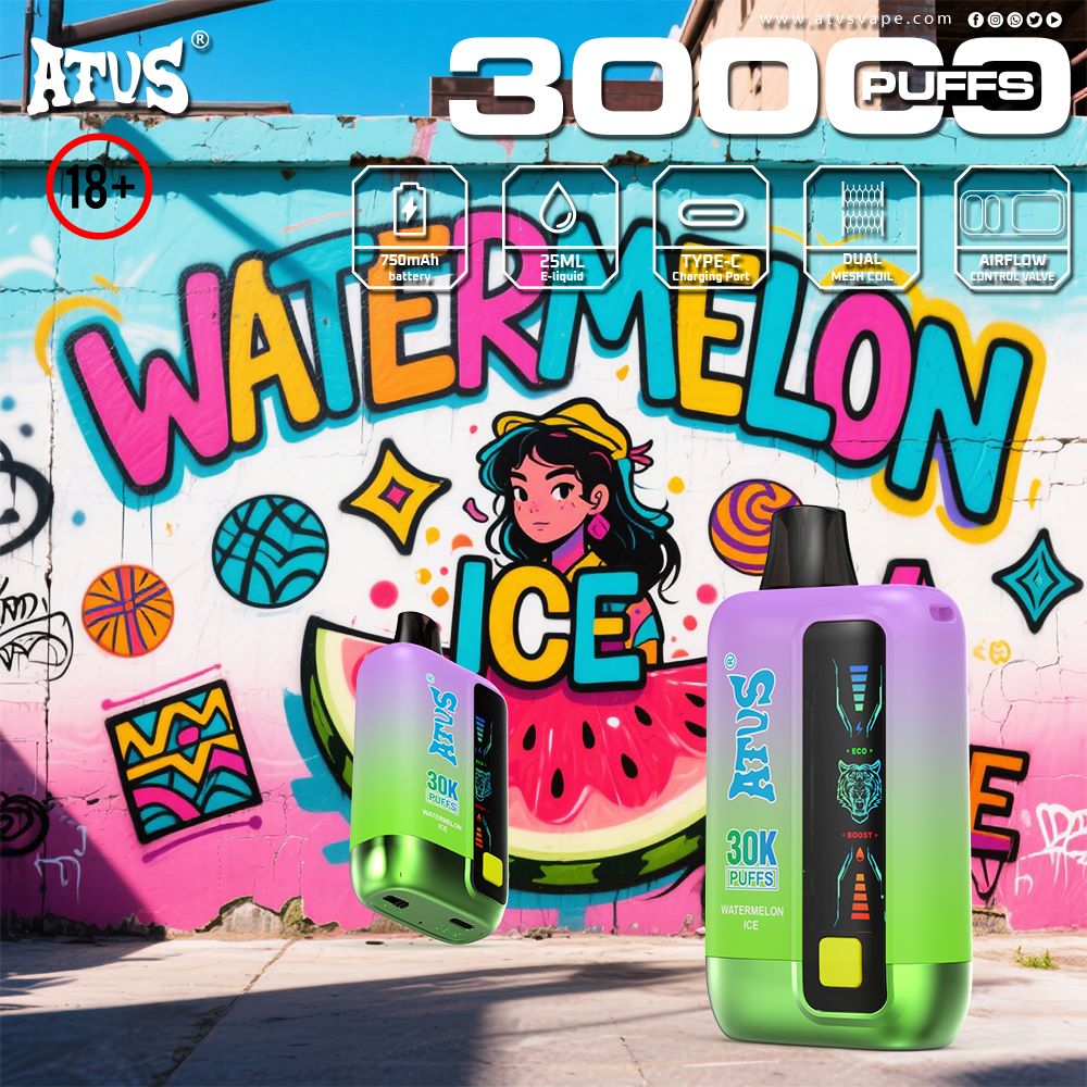 DE026 30000 Puffs Einweg Vape mit LED Display und regulierbarem Luftstrom ATVS Vape