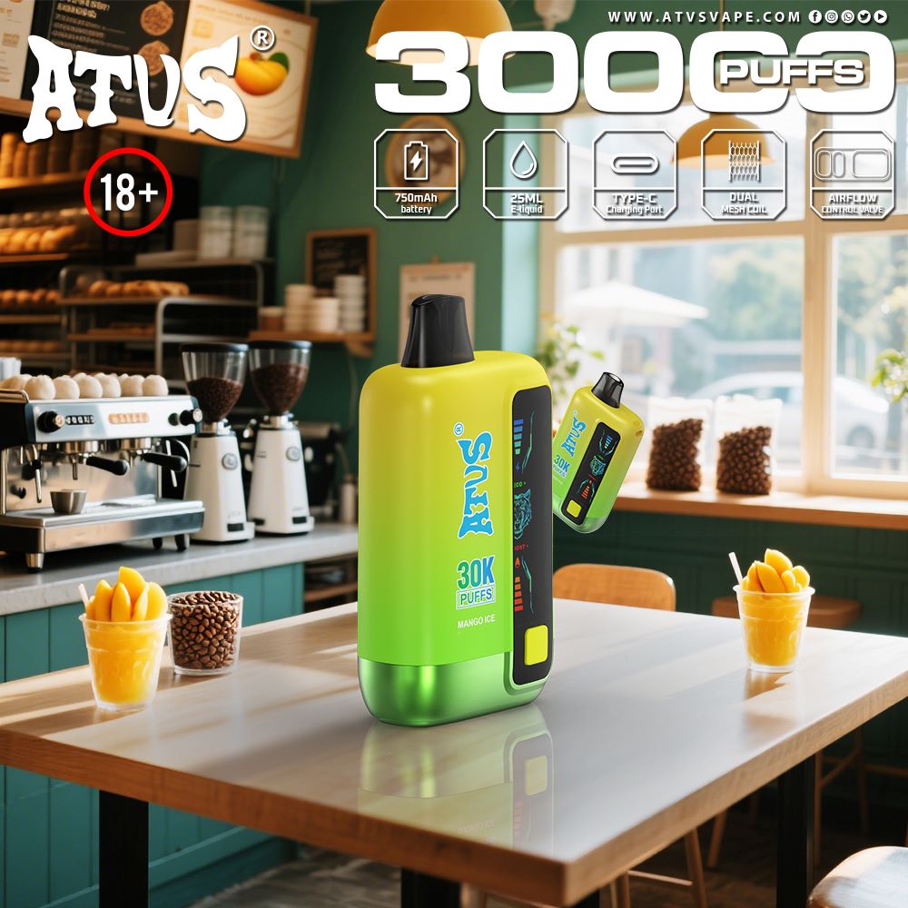 DE026 30000 Puffs Einweg Vape mit LED Display und regulierbarem Luftstrom ATVS Vape