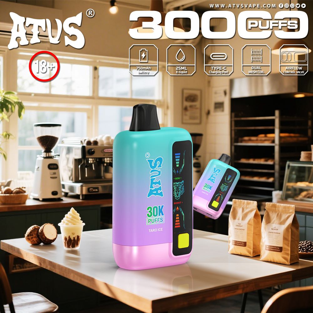 DE026 30000 Puffs Einweg Vape mit LED Display und regulierbarem Luftstrom ATVS Vape