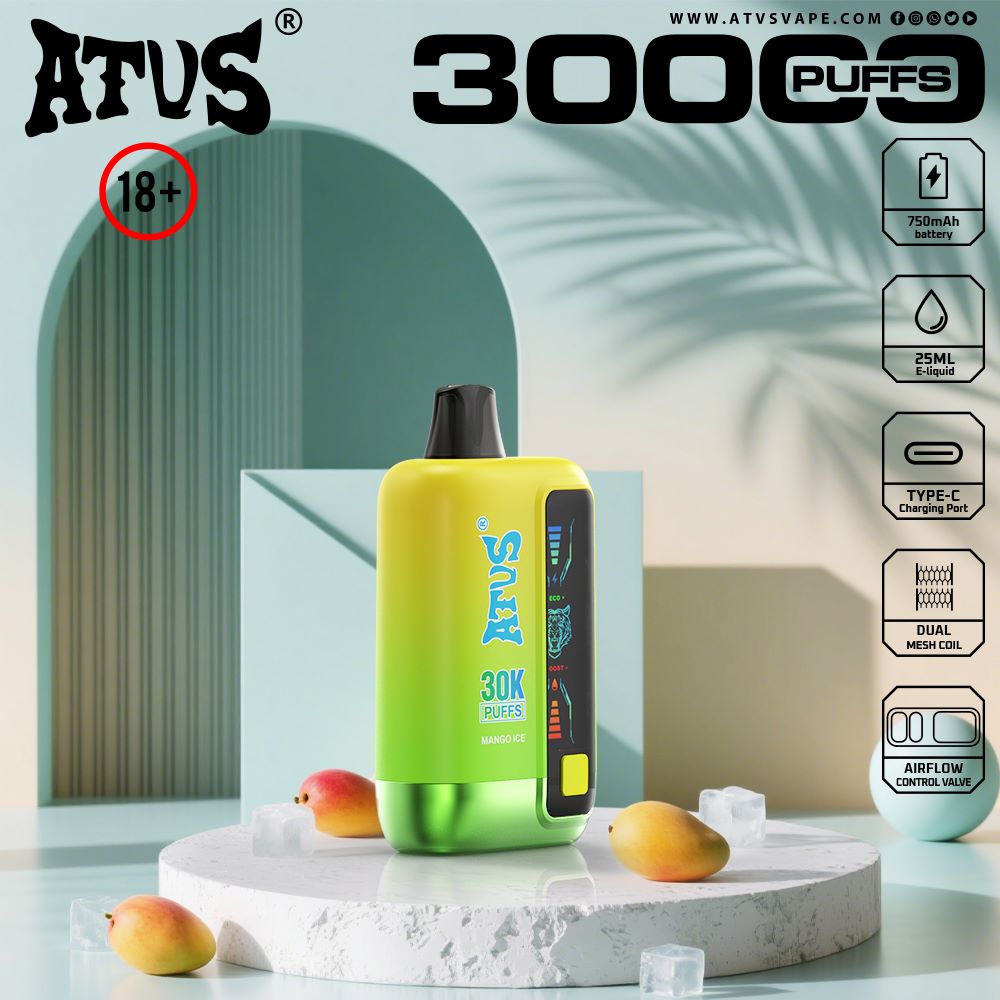 DE026 30000 Puffs Einweg Vape mit LED Display und regulierbarem Luftstrom ATVS Vape