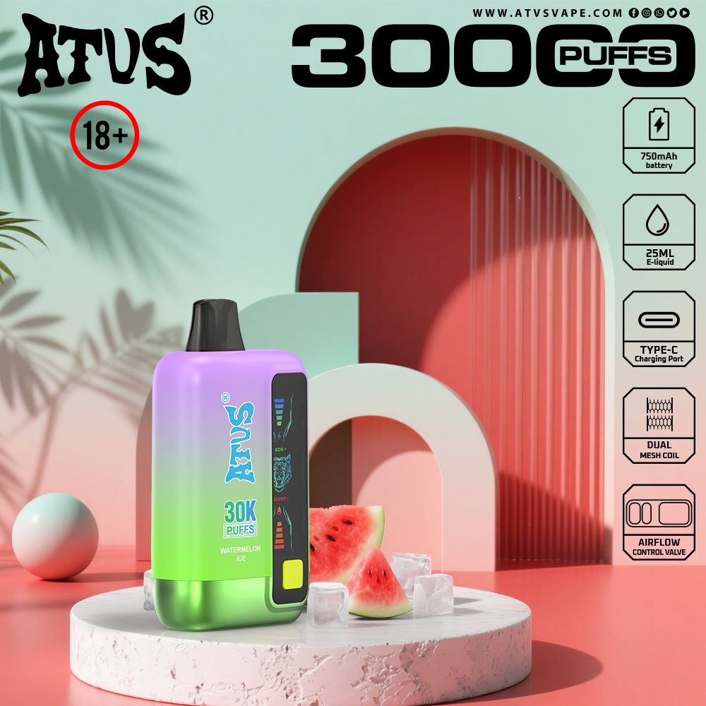 DE026 30000 Puffs Einweg Vape mit LED Display und regulierbarem Luftstrom ATVS Vape