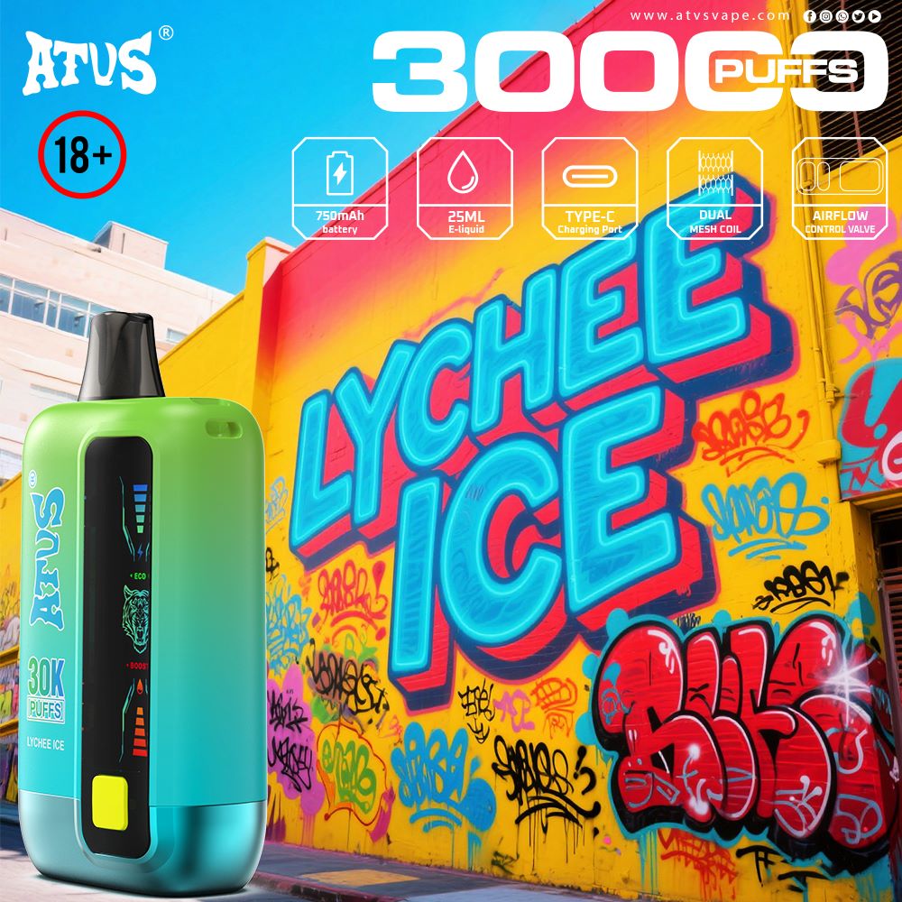 DE026 30000 Puffs Einweg Vape mit LED Display und regulierbarem Luftstrom ATVS Vape