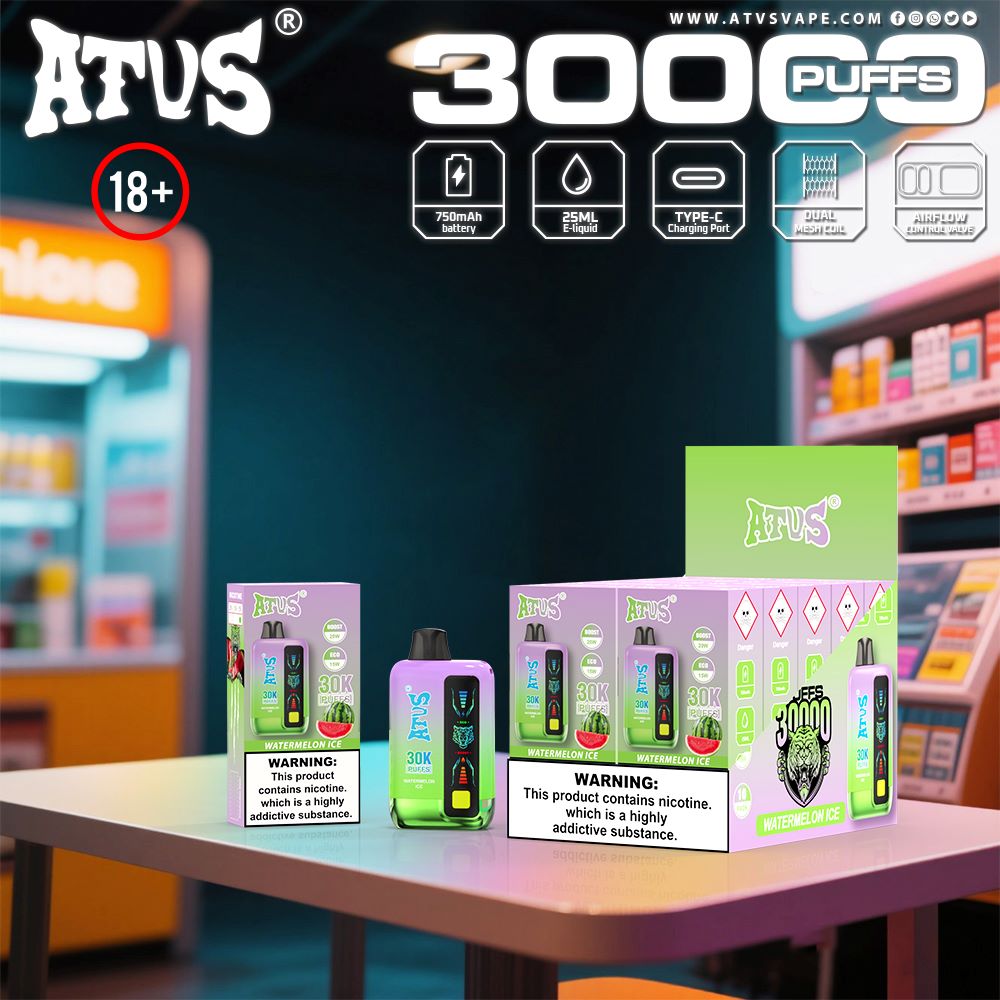 DE026 30000 Puffs Einweg Vape mit LED Display und regulierbarem Luftstrom ATVS Vape