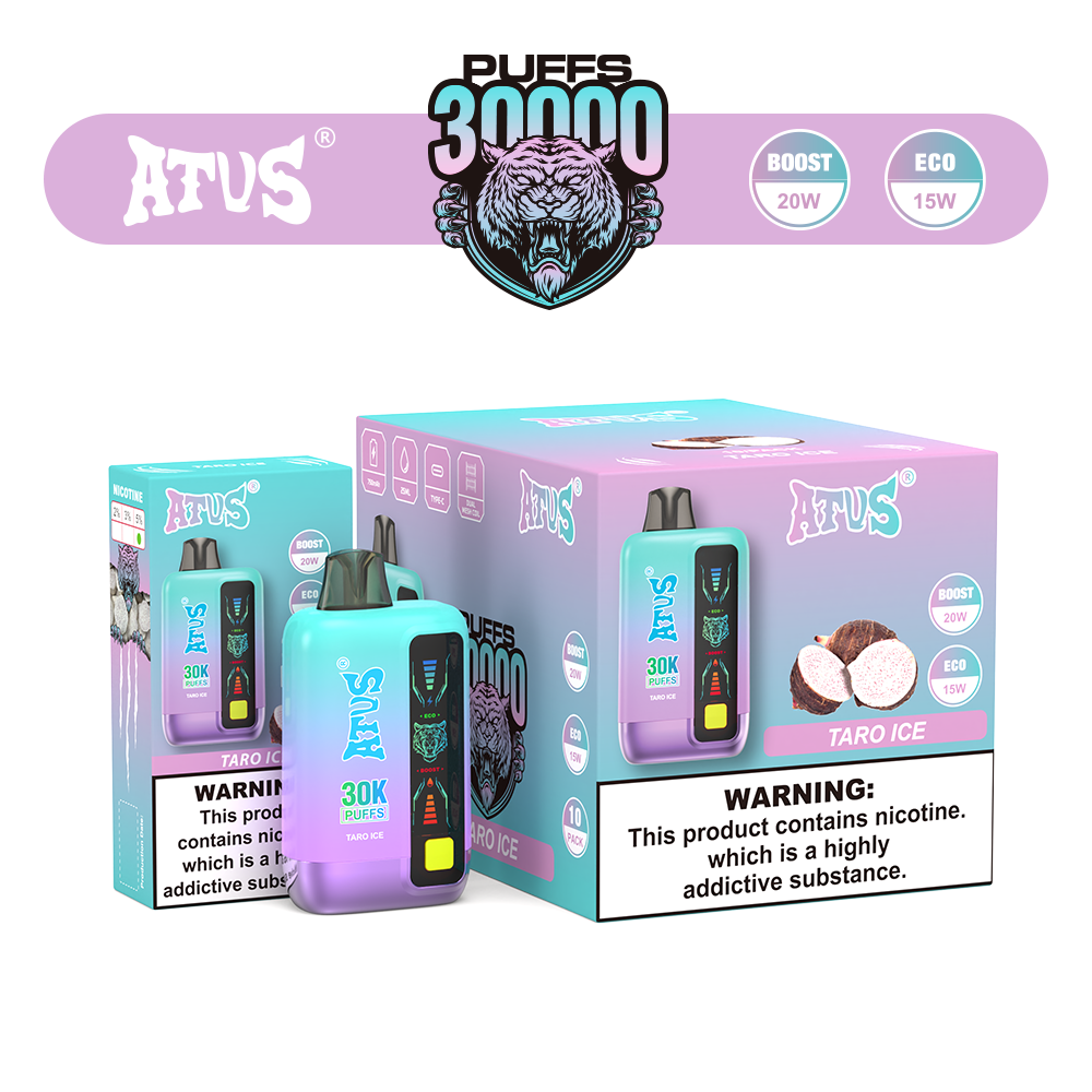 DE026 30000 Puffs Einweg Vape mit LED Display und regulierbarem Luftstrom ATVS Vape