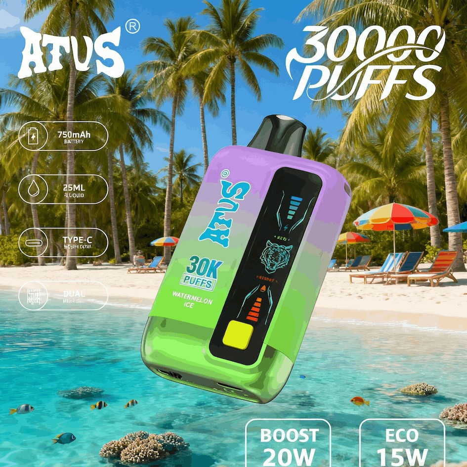 DE026 30000 Puffs Einweg Vape mit LED Display und regulierbarem Luftstrom ATVS Vape
