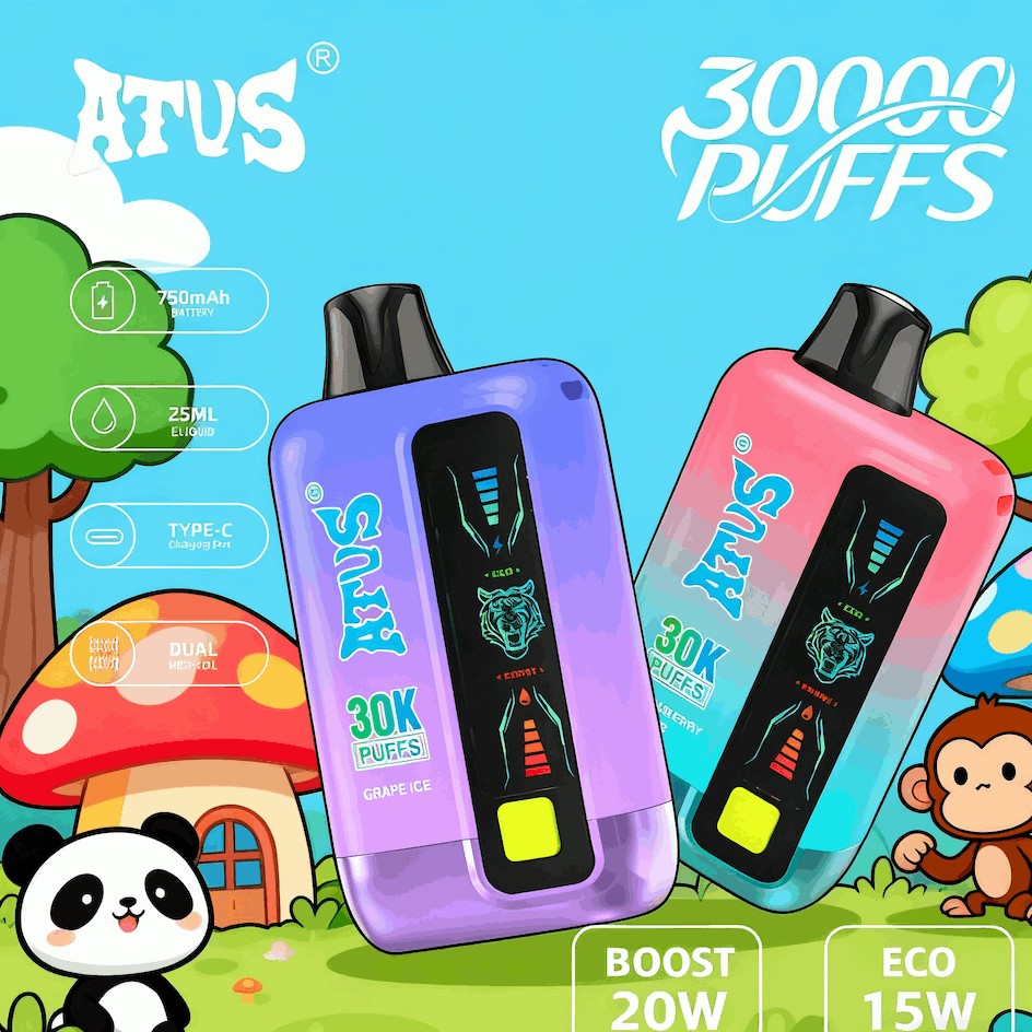 DE026 30000 Puffs Einweg Vape mit LED Display und regulierbarem Luftstrom ATVS Vape