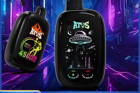 DE027 Einweg E-Zigarette 45000 Züge mit Vollbildschirm wiederaufladbar und einstellbarer Luftstrom ATVS Vape E-Zigaretten