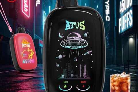 DE027 Einweg E-Zigarette 45000 Züge mit Vollbildschirm wiederaufladbar und einstellbarer Luftstrom ATVS Vape E-Zigaretten