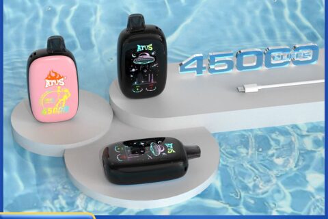 DE027 Einweg E-Zigarette 45000 Züge mit Vollbildschirm wiederaufladbar und einstellbarer Luftstrom ATVS Vape E-Zigaretten