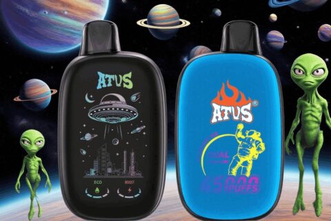 DE027 Einweg E-Zigarette 45000 Züge mit Vollbildschirm wiederaufladbar und einstellbarer Luftstrom ATVS Vape E-Zigaretten