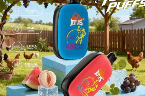 DE027 Einweg E-Zigarette 45000 Züge mit Vollbildschirm wiederaufladbar und einstellbarer Luftstrom ATVS Vape E-Zigaretten