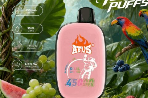 DE027 Einweg E-Zigarette 45000 Züge mit Vollbildschirm wiederaufladbar und einstellbarer Luftstrom ATVS Vape E-Zigaretten