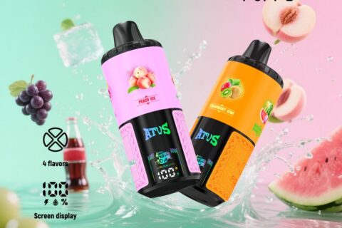 DE030 Einweg E-Zigarette 60000 Zuge mit LED Anzeige wiederaufladbar und einstellbarer Luftstrom ATVS Vape E-Zigaretten