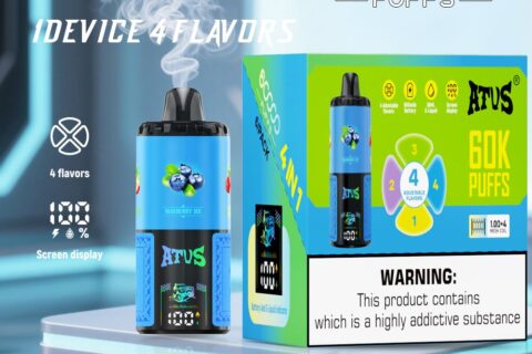 DE030 Einweg E-Zigarette 60000 Zuge mit LED Anzeige wiederaufladbar und einstellbarer Luftstrom ATVS Vape E-Zigaretten