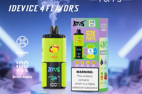 DE030 Einweg E-Zigarette 60000 Zuge mit LED Anzeige wiederaufladbar und einstellbarer Luftstrom ATVS Vape E-Zigaretten