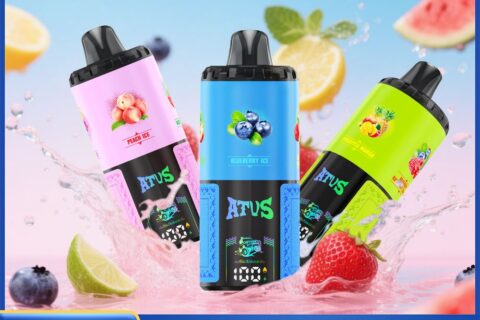 DE030 Einweg E-Zigarette 60000 Zuge mit LED Anzeige wiederaufladbar und einstellbarer Luftstrom ATVS Vape E-Zigaretten