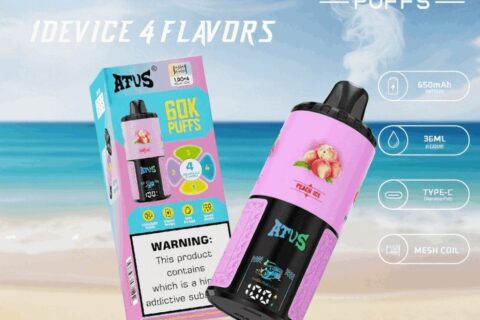 DE030 Einweg E-Zigarette 60000 Zuge mit LED Anzeige wiederaufladbar und einstellbarer Luftstrom ATVS Vape E-Zigaretten