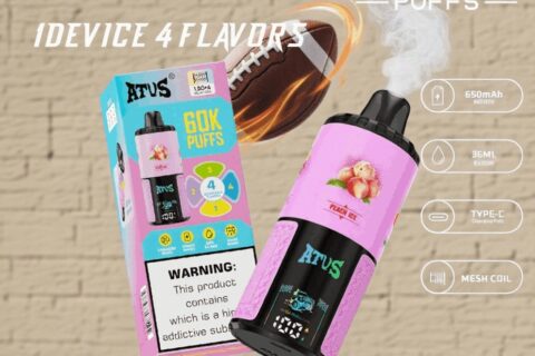 DE030 Einweg E-Zigarette 60000 Zuge mit LED Anzeige wiederaufladbar und einstellbarer Luftstrom ATVS Vape E-Zigaretten