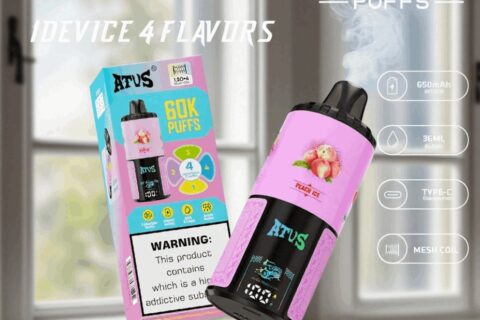 DE030 Einweg E-Zigarette 60000 Zuge mit LED Anzeige wiederaufladbar und einstellbarer Luftstrom ATVS Vape E-Zigaretten