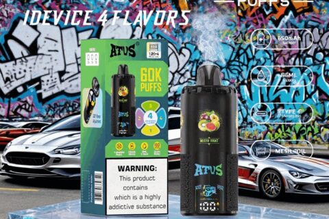 DE030 Einweg E-Zigarette 60000 Zuge mit LED Anzeige wiederaufladbar und einstellbarer Luftstrom ATVS Vape E-Zigaretten