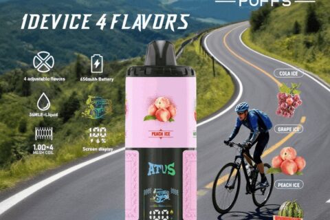 DE030 Einweg E-Zigarette 60000 Zuge mit LED Anzeige wiederaufladbar und einstellbarer Luftstrom ATVS Vape E-Zigaretten