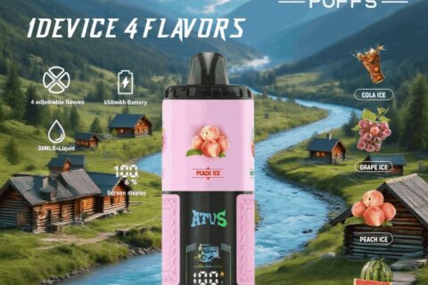 DE030 Einweg E-Zigarette 60000 Zuge mit LED Anzeige wiederaufladbar und einstellbarer Luftstrom ATVS Vape E-Zigaretten