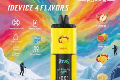 DE030 Einweg E-Zigarette 60000 Zuge mit LED Anzeige wiederaufladbar und einstellbarer Luftstrom ATVS Vape E-Zigaretten