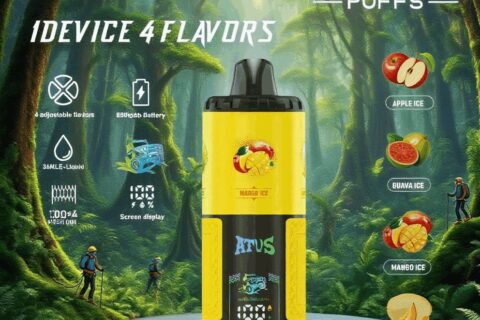 DE030 Einweg E-Zigarette 60000 Zuge mit LED Anzeige wiederaufladbar und einstellbarer Luftstrom ATVS Vape E-Zigaretten