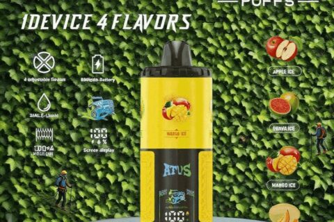 DE030 Einweg E-Zigarette 60000 Zuge mit LED Anzeige wiederaufladbar und einstellbarer Luftstrom ATVS Vape E-Zigaretten