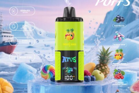 DE030 Einweg E-Zigarette 60000 Zuge mit LED Anzeige wiederaufladbar und einstellbarer Luftstrom ATVS Vape E-Zigaretten