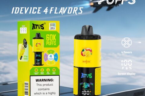 DE030 Einweg E-Zigarette 60000 Zuge mit LED Anzeige wiederaufladbar und einstellbarer Luftstrom ATVS Vape E-Zigaretten