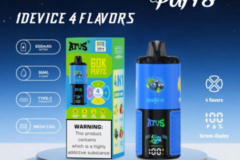 DE030 Einweg E-Zigarette 60000 Zuge mit LED Anzeige wiederaufladbar und einstellbarer Luftstrom ATVS Vape E-Zigaretten