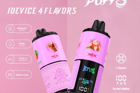 DE030 Einweg E-Zigarette 60000 Zuge mit LED Anzeige wiederaufladbar und einstellbarer Luftstrom ATVS Vape E-Zigaretten