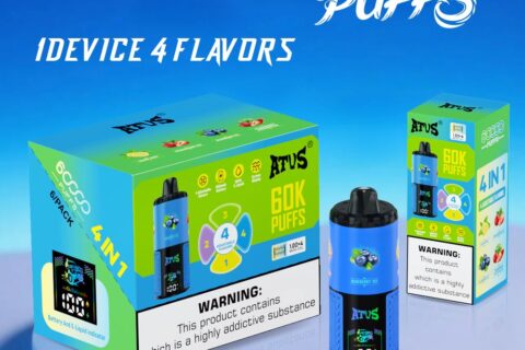 DE030 Einweg E-Zigarette 60000 Zuge mit LED Anzeige wiederaufladbar und einstellbarer Luftstrom ATVS Vape E-Zigaretten