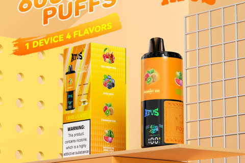 DE030 Einweg E-Zigarette 60000 Zuge mit LED Anzeige wiederaufladbar und einstellbarer Luftstrom ATVS Vape E-Zigaretten