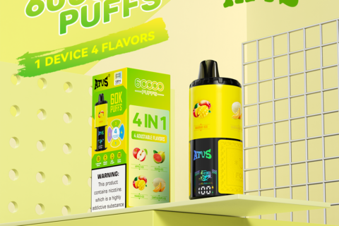 DE030 Einweg E-Zigarette 60000 Zuge mit LED Anzeige wiederaufladbar und einstellbarer Luftstrom ATVS Vape E-Zigaretten