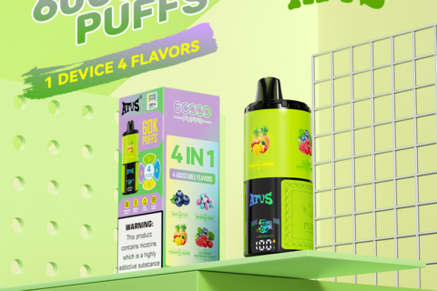 DE030 Einweg E-Zigarette 60000 Zuge mit LED Anzeige wiederaufladbar und einstellbarer Luftstrom ATVS Vape E-Zigaretten