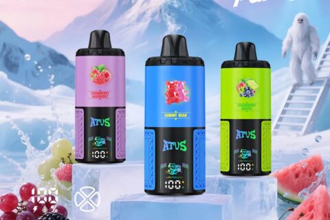 DE030 Einweg E-Zigarette 60000 Zuge mit LED Anzeige wiederaufladbar und einstellbarer Luftstrom ATVS Vape E-Zigaretten