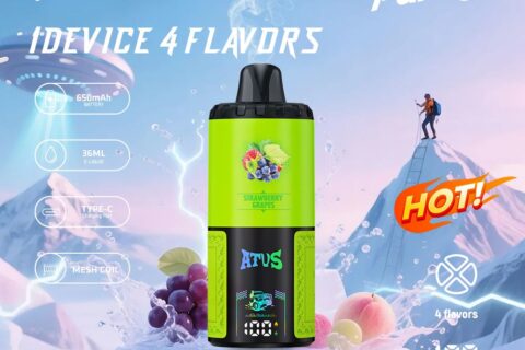 DE030 Einweg E-Zigarette 60000 Zuge mit LED Anzeige wiederaufladbar und einstellbarer Luftstrom ATVS Vape E-Zigaretten