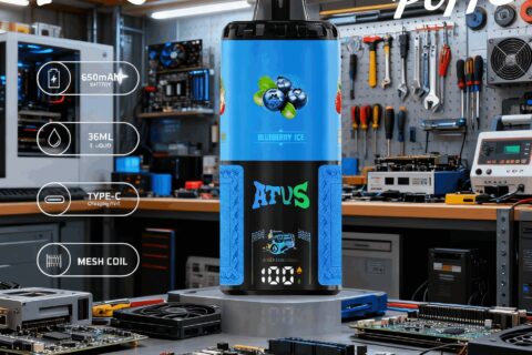 DE030 Einweg E-Zigarette 60000 Zuge mit LED Anzeige wiederaufladbar und einstellbarer Luftstrom ATVS Vape E-Zigaretten