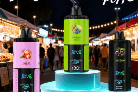 DE030 Einweg E-Zigarette 60000 Zuge mit LED Anzeige wiederaufladbar und einstellbarer Luftstrom ATVS Vape E-Zigaretten