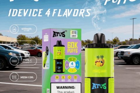 DE030 Einweg E-Zigarette 60000 Zuge mit LED Anzeige wiederaufladbar und einstellbarer Luftstrom ATVS Vape E-Zigaretten