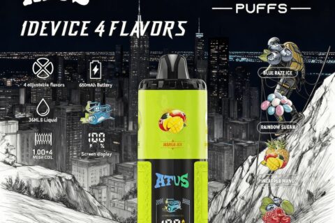 DE030 Einweg E-Zigarette 60000 Zuge mit LED Anzeige wiederaufladbar und einstellbarer Luftstrom ATVS Vape E-Zigaretten