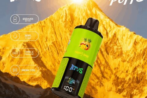 DE030 Einweg E-Zigarette 60000 Zuge mit LED Anzeige wiederaufladbar und einstellbarer Luftstrom ATVS Vape E-Zigaretten