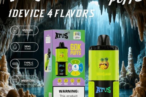 DE030 Einweg E-Zigarette 60000 Zuge mit LED Anzeige wiederaufladbar und einstellbarer Luftstrom ATVS Vape E-Zigaretten