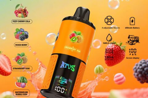 DE030 Einweg E-Zigarette 60000 Zuge mit LED Anzeige wiederaufladbar und einstellbarer Luftstrom ATVS Vape E-Zigaretten