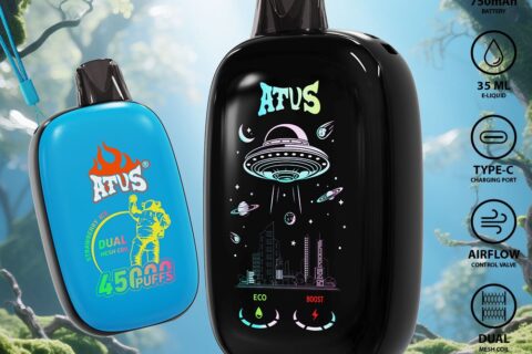 DE027 Einweg E-Zigarette 45000 Züge mit Vollbildschirm wiederaufladbar und einstellbarer Luftstrom ATVS Vape E-Zigaretten