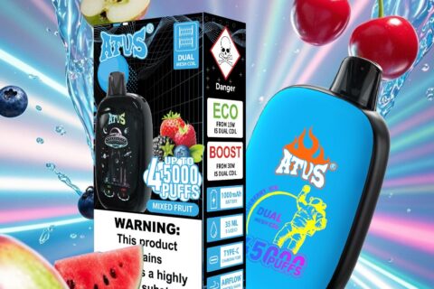 DE027 Einweg E-Zigarette 45000 Züge mit Vollbildschirm wiederaufladbar und einstellbarer Luftstrom ATVS Vape E-Zigaretten